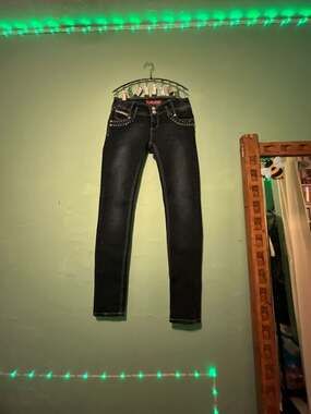 I Heart Playboy Dark Wash Rhinestone Embellished Skinny Jeans